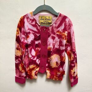 PEACE OF CAKE GIRLS SWEATER PINK FLORAL MEDIUM
